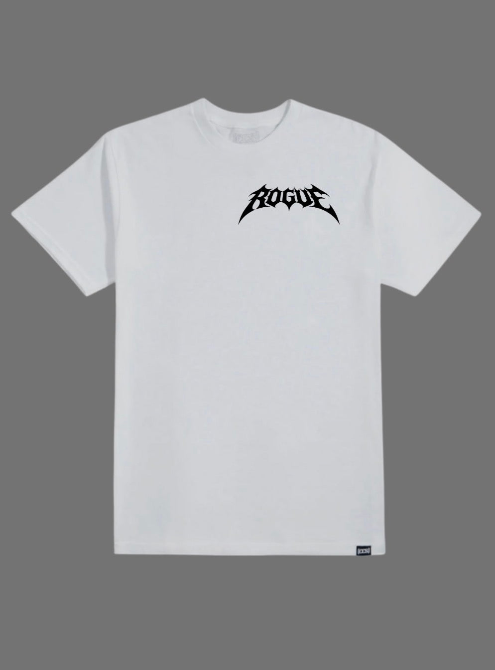 White rogue moto t shirt