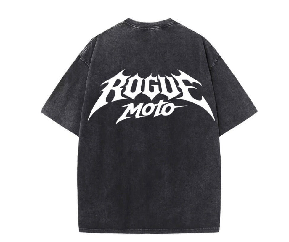 Washed black rogue moto shirt